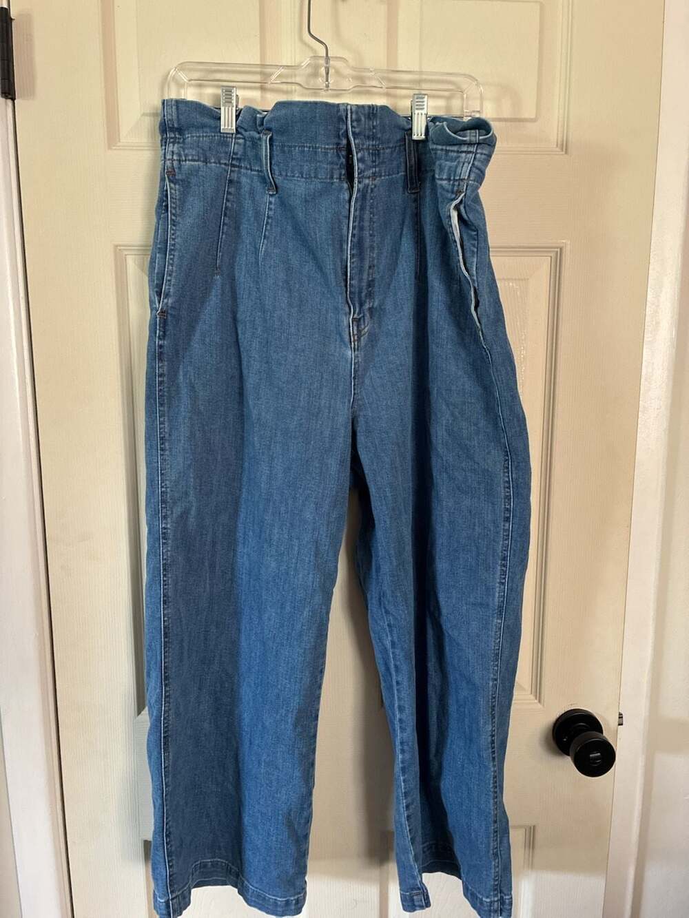 Madewell Paperbag Waist Wide-Leg Jeans in Medium Blue Wash Size 33